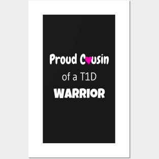 Proud Cousin - White Text - Pink Heart Posters and Art